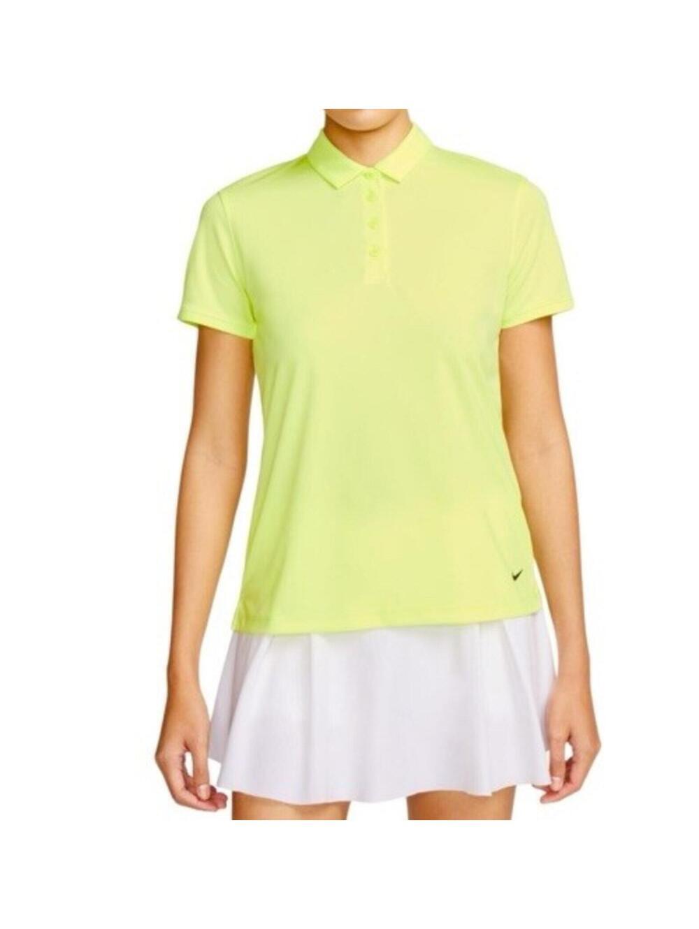 $60 NIKE  Golf Polo Shirt Dri-Fit Victory Light Lime Women’s Size L DH2309-736